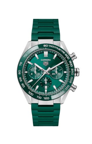 TAG Heuer Carrera Calibre Heuer 02 44 Stainless Steel / Green / Rubber